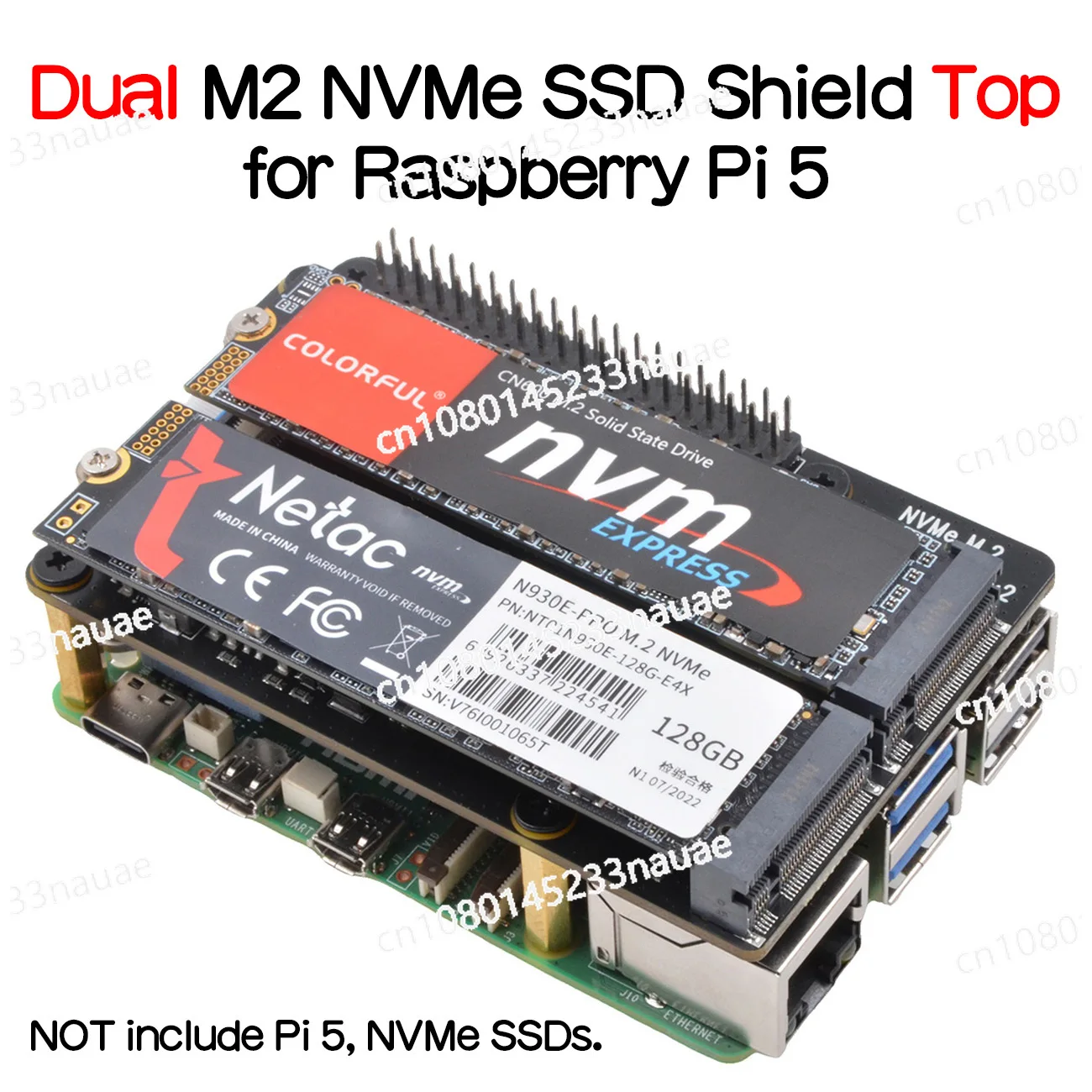 

5PI5 Dedicated PCle To M.2 NVMe Protocol Dual M.2 SSD Expansion Board X1004