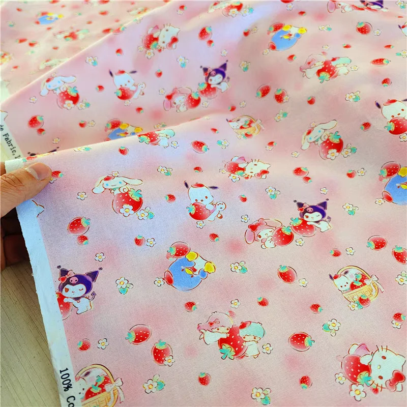 Sanrio My Melody Kuromi Fabric, 100% Cotton Fabric Sewing Material, DIY Quilting Fabrics, Sew Child Clothes, Dress Material
