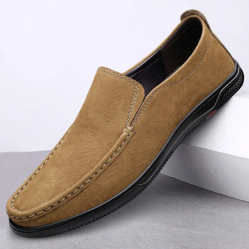 

2025 New Genuine Leather Breathable Casual Shoes For Men, Formal Occasions, Banquets, Business Driving, Flat Men's Casual Shoes