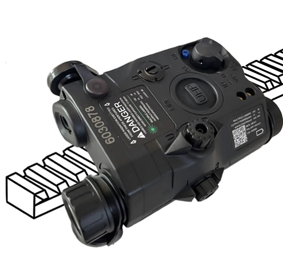 Taktisches Airsoft UHP PEQ-15 LA5C Rotpunkt- und Grünlaser-Indikator IR Scout LED-Licht Kompatibel mit 20MM-Schiene für AR15 – Detail 9