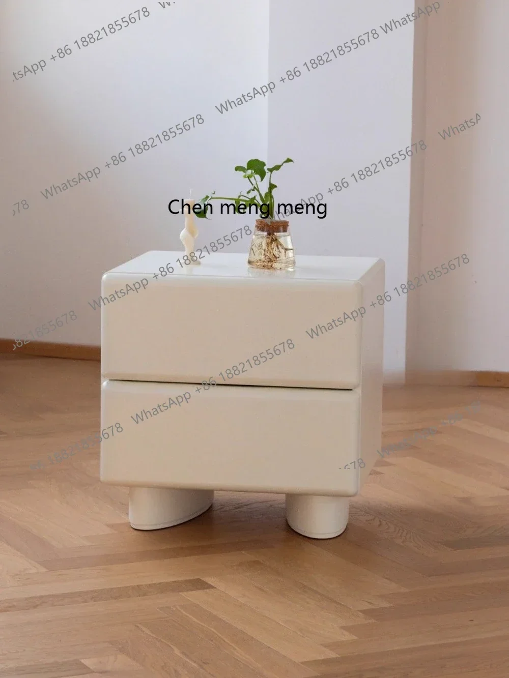 

X White bedside table, minimalist style, storage, modern bedside table, drawer, small cabinet, bedroom