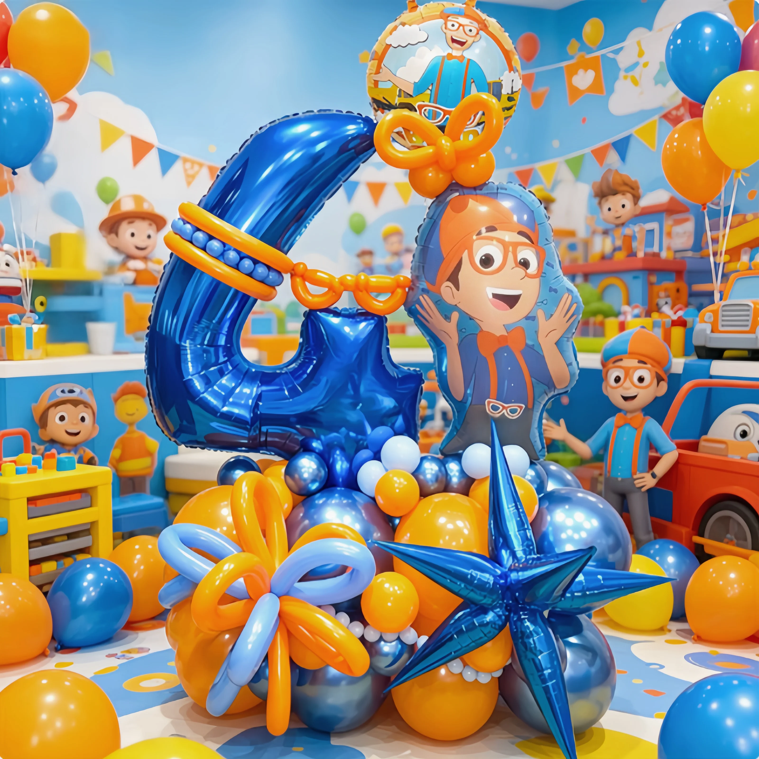 Set de Globos de Aluminio con Temática de Blippi para Maestros de Inglés, Decoración para Fiestas de Cumpleaños, Navidad, Baby Shower, Regalo Sorpresa para Niños, Regreso a Clases