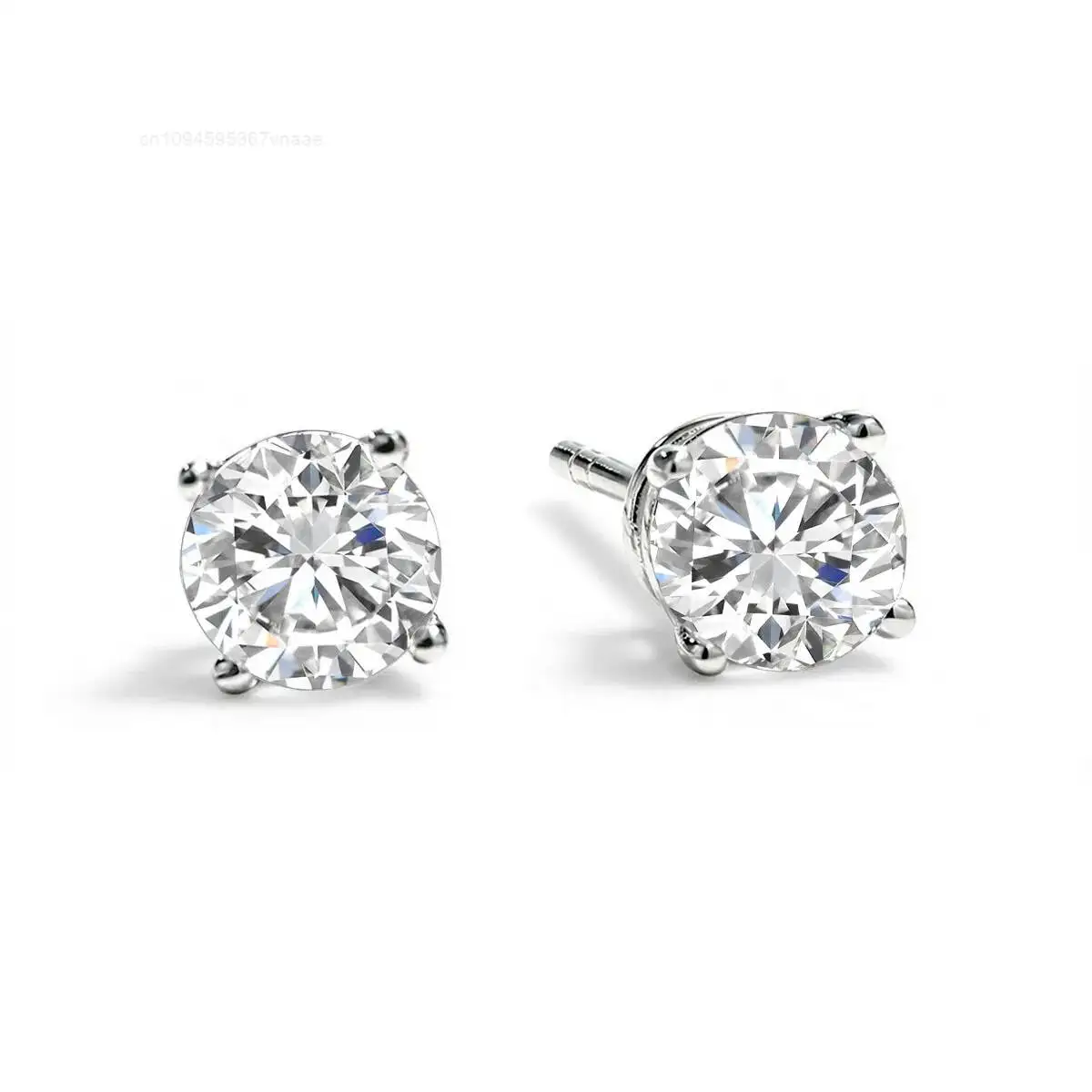 

SY S925 Sterling Silver Rhodium Classic Four-prong Moissanite Earrings for Women Engagement Wedding Anniversary Gift Parties