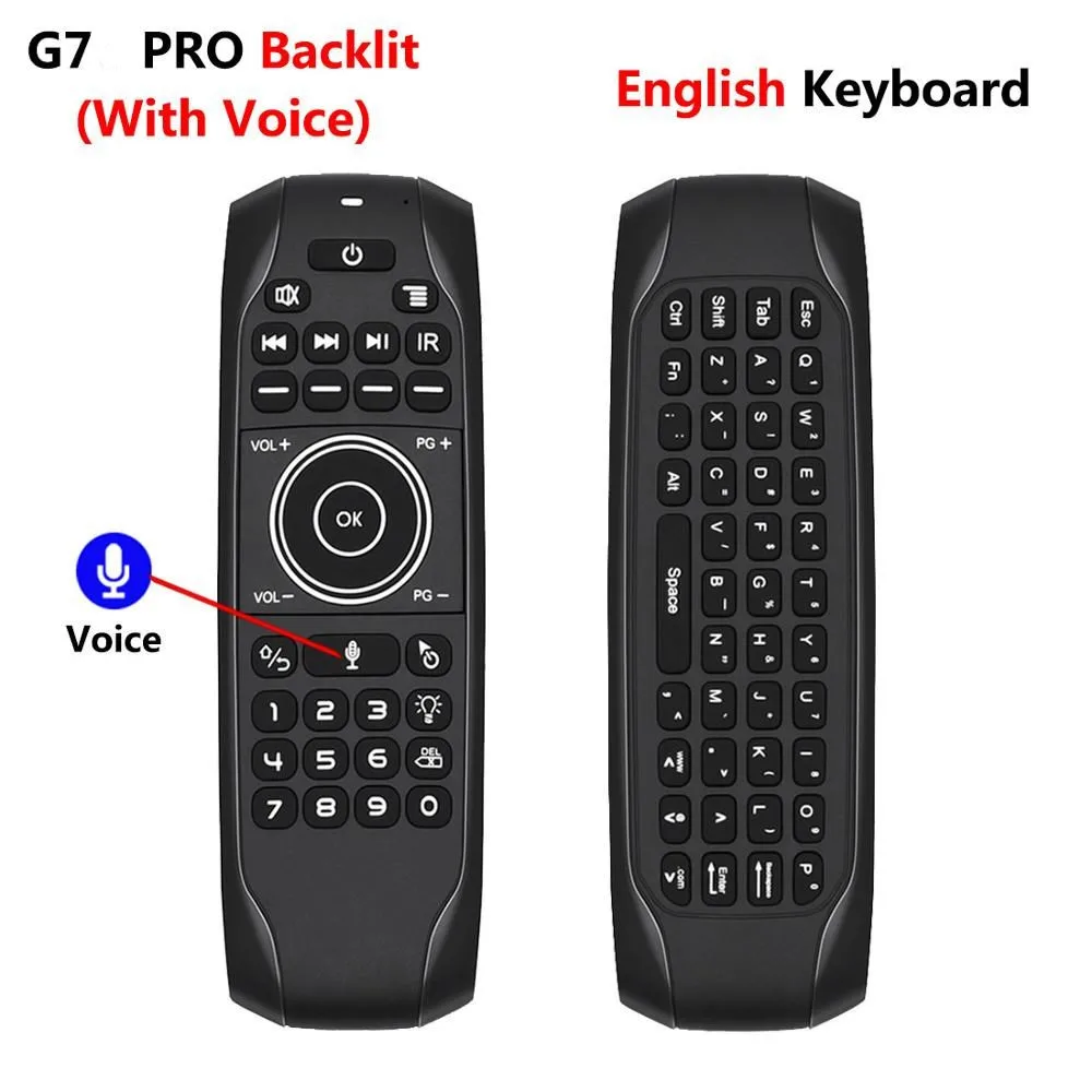 G7PRO Backlit Gyro 2.4G Wireless G7BTS BT5.0 Air Mouse G60S PRO Voice Remote Control i8 Mini Keyboard Russian English Controller