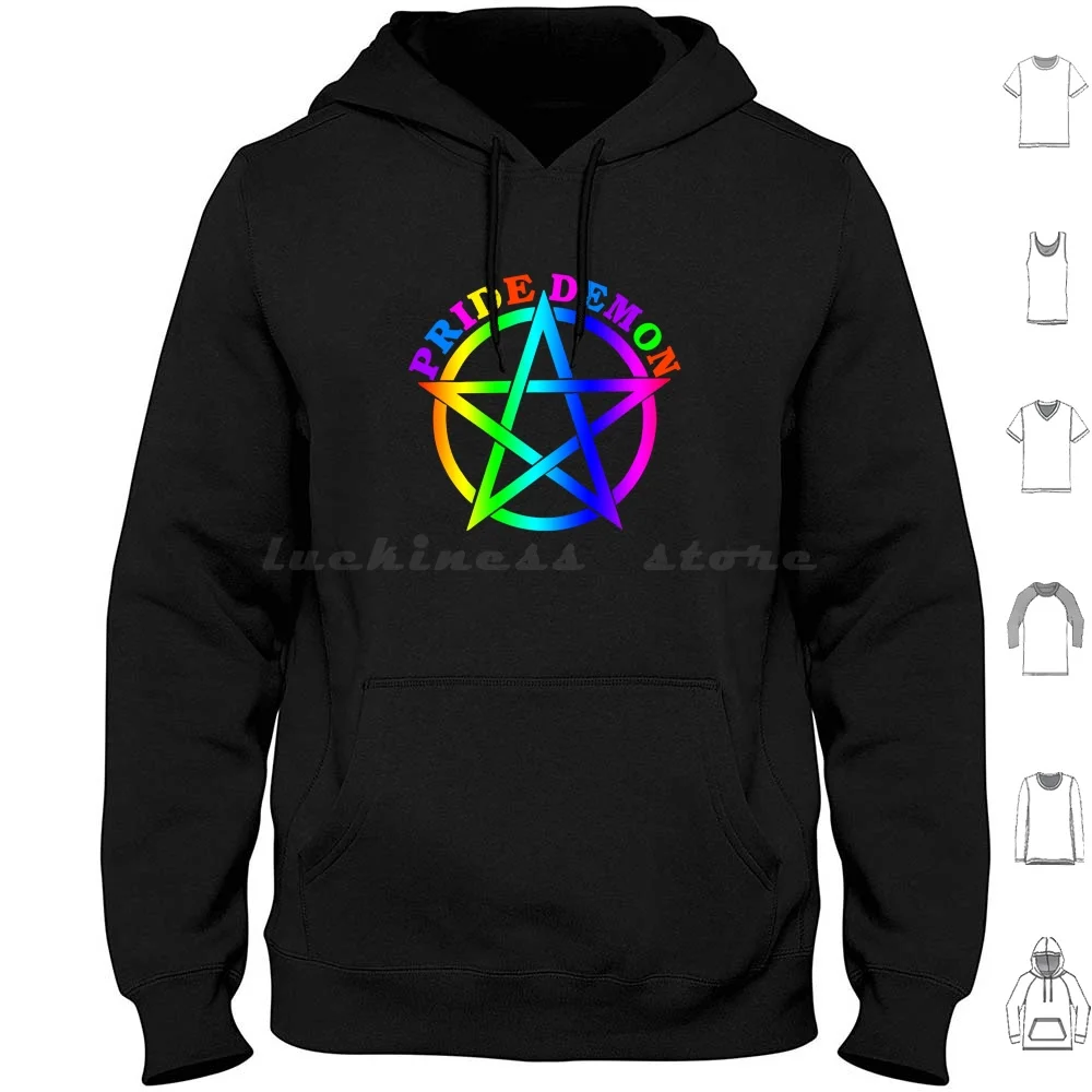 Pride Demon Stars Hoodie Cotton Long Sleeve Funny Demon Pride Month Printable Rainbow Pride Month Flag Queer Community