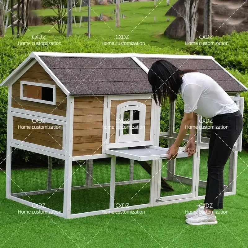 Large Outdoor Wooden Chicken Coop Rabbit Cage Pigeon House Cat Kennel Bird Cage Solid Wood Pet Enclosure for Backyard Farm