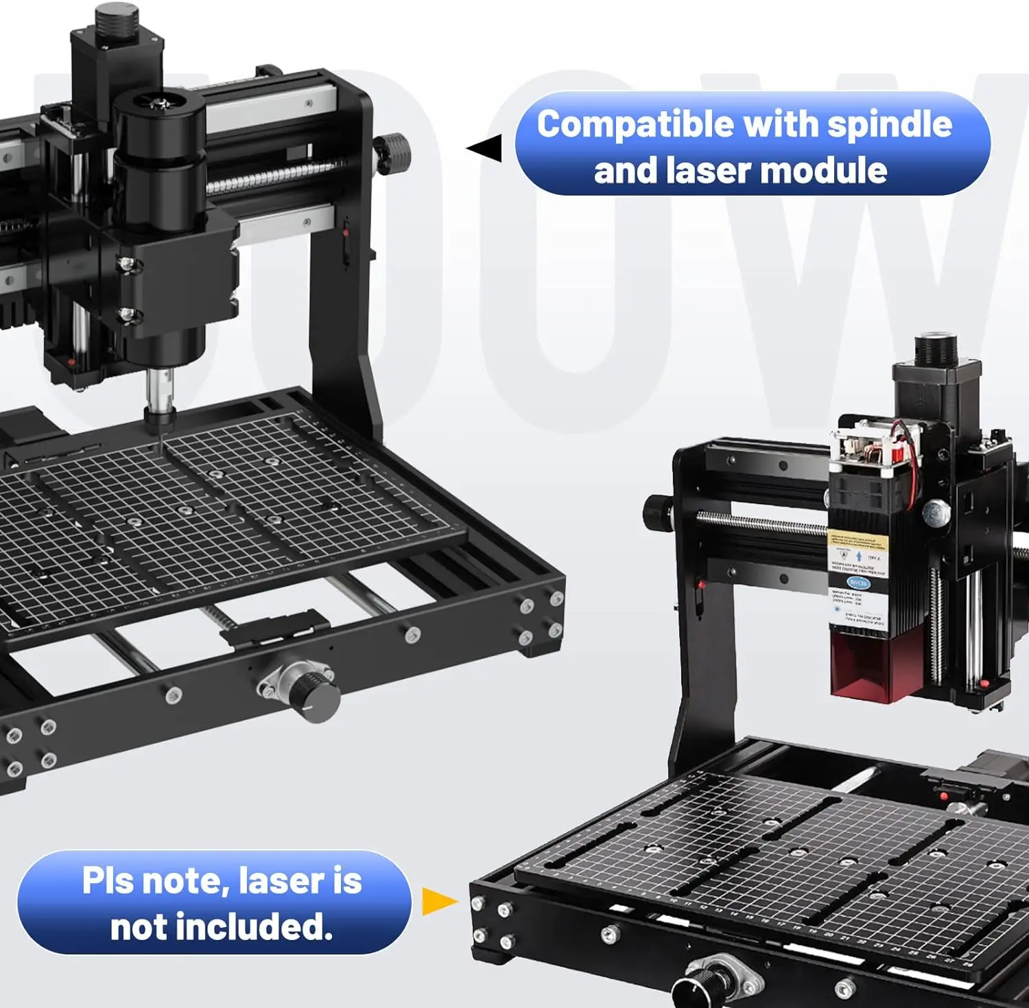 3 축 CNC 라우터, 500W 스핀들 금속 조각 밀링 절단기, GRBL DIY 레이저 조각기, 스테인레스 스틸 알루미늄용