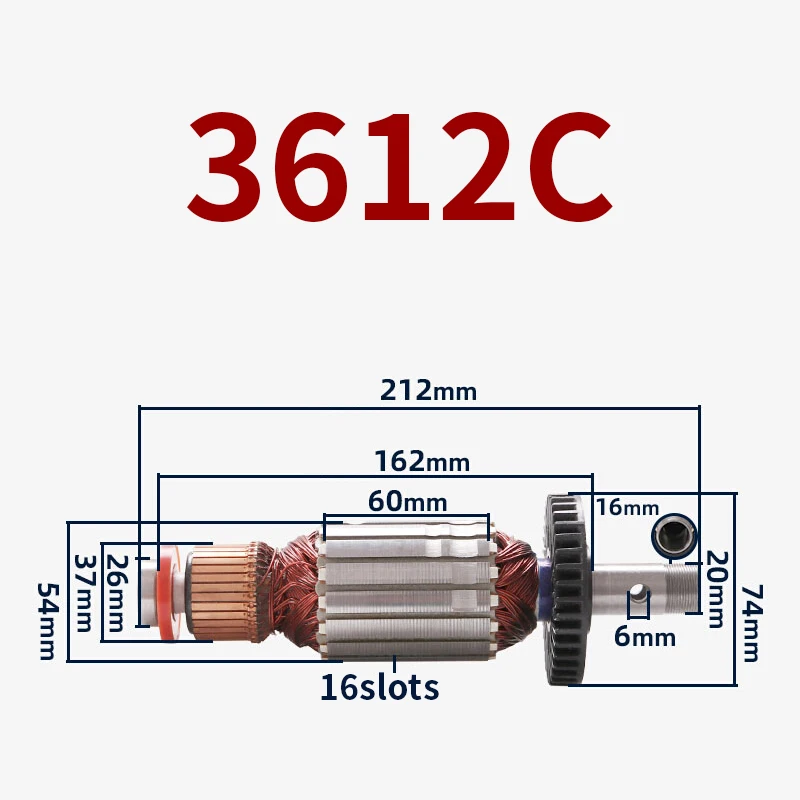 

Арматурный ротор для гравировального Станка Makita 3612C, большой стопорный станок, ротор якоря, якорь, запасные части