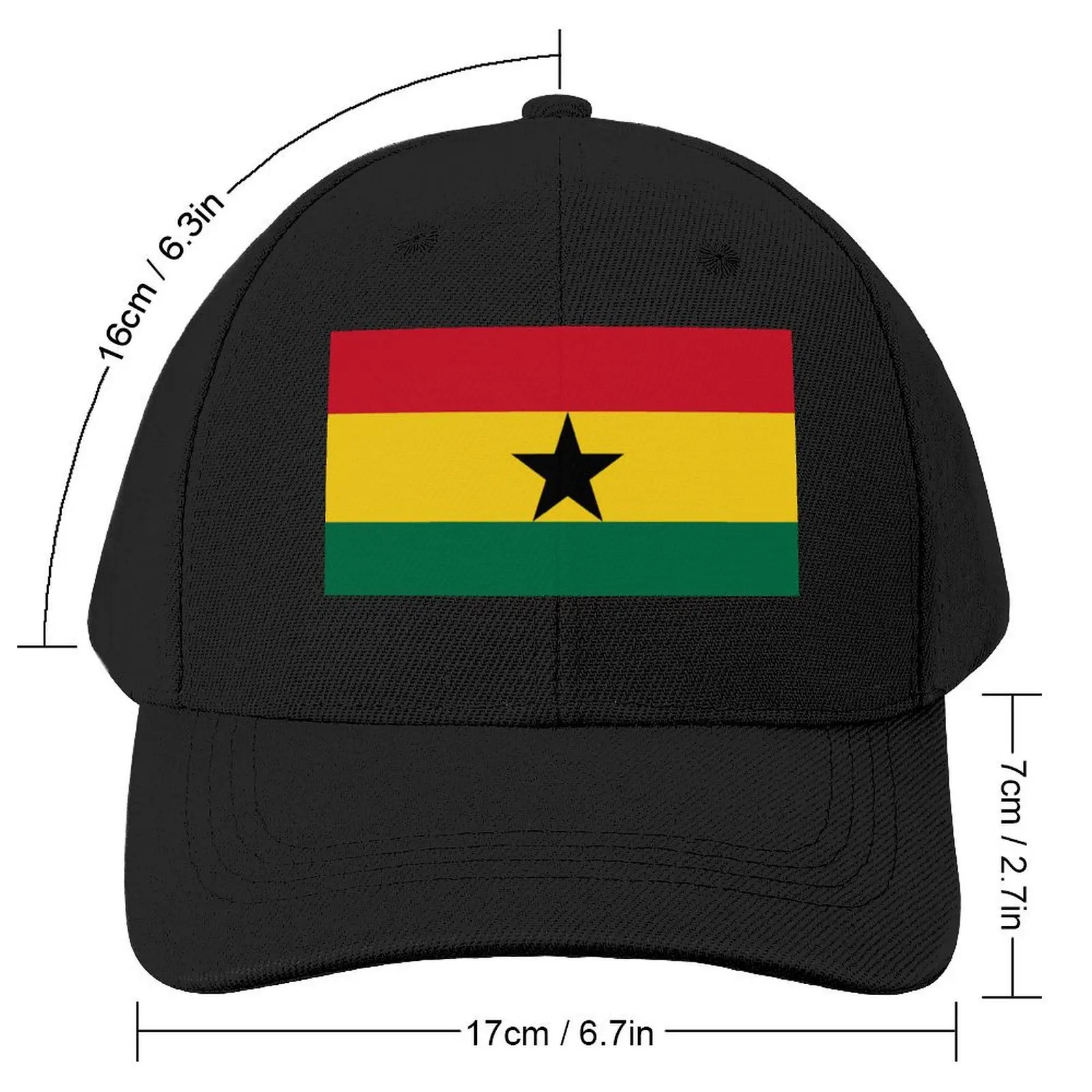 Flag of Ghana Baseball Cap Golf Fishing cap Trucker Hat Fashion Beach Men's Women's