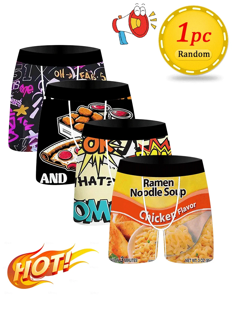 

Random 1pc Men's Boxer Briefs S-XXXL Soft Polyester Underwear Breathable Quick-Dry Elastic Waistband Lightweight Boxer Shorts