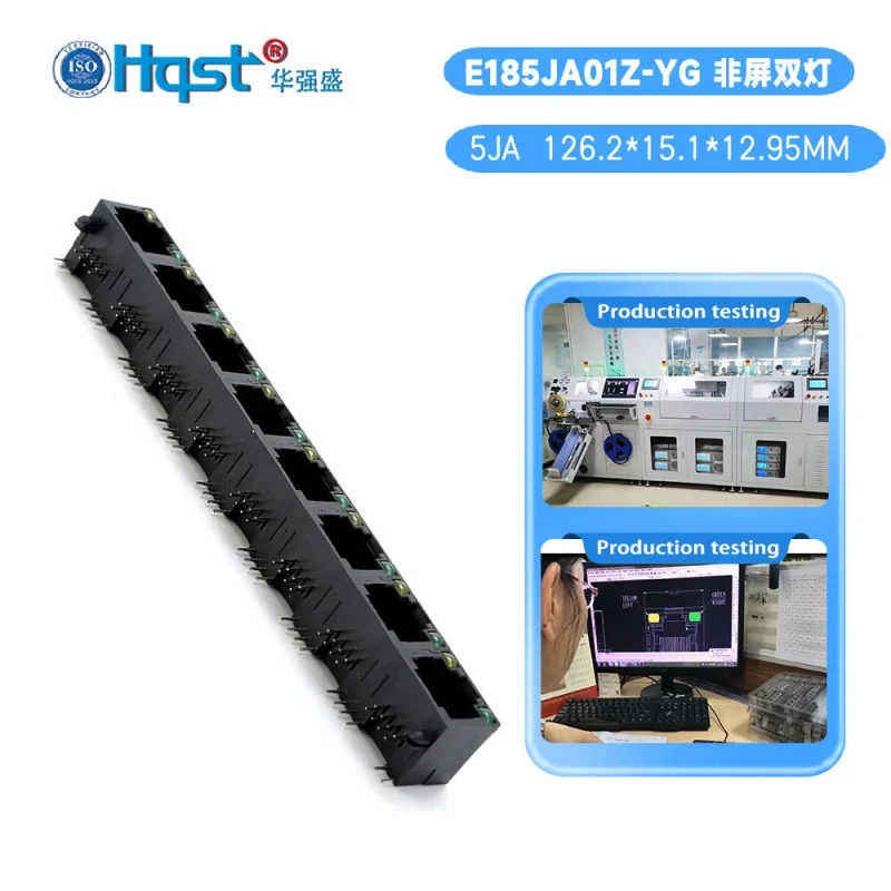 5JA1*8 8 Port UTP RJ45 Ethernet Connector Plastic Network Adapter with Dual LED Indicators 15.75cm for Computer Device Plug Port