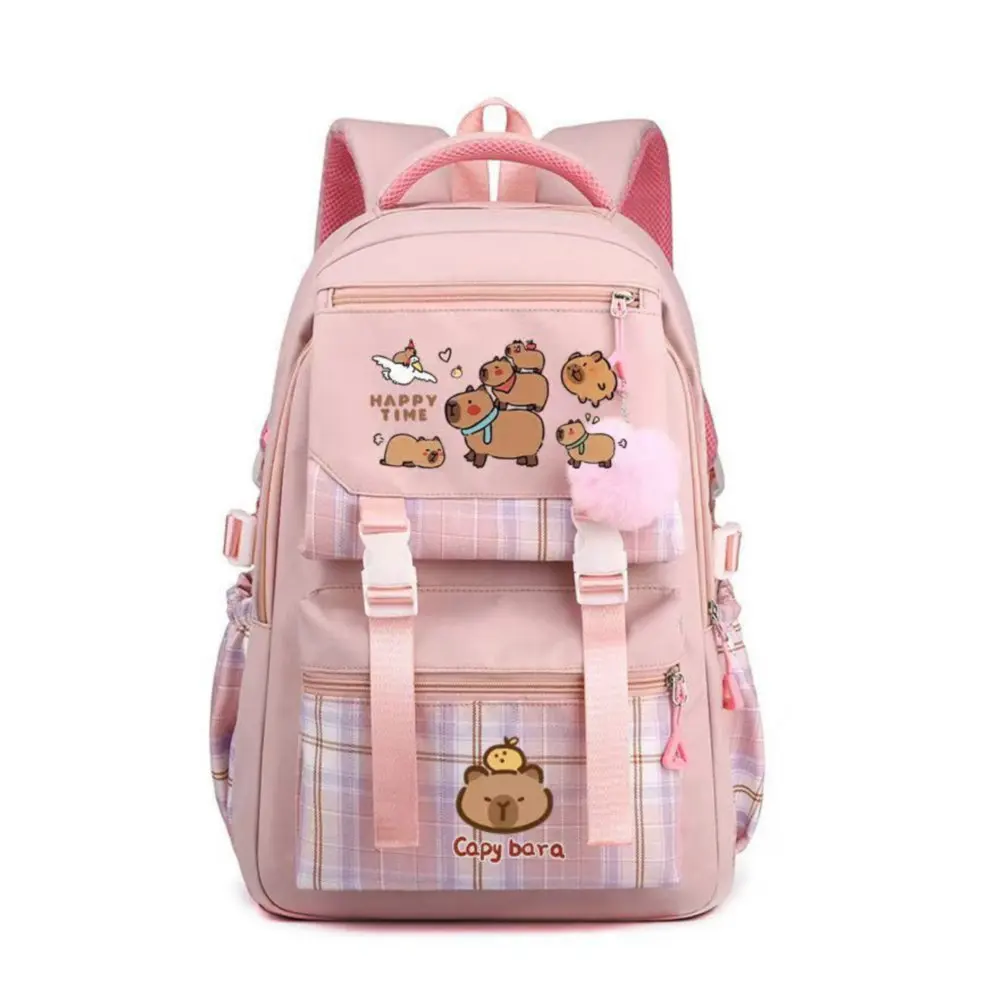 Capybara School Bags High School Student Backpack Female Large Capacity Junior High School Laptop Mochila Escolar