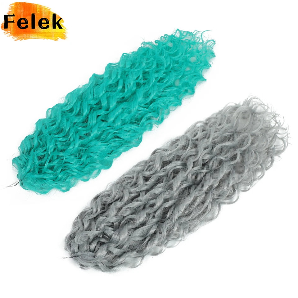 

3Pcs/Lot Jessica Curls Braiding Hair Extensions 22" Synthetic Loose Water Wave Twist Crochet Hair Red Green Blue Crochet Braids