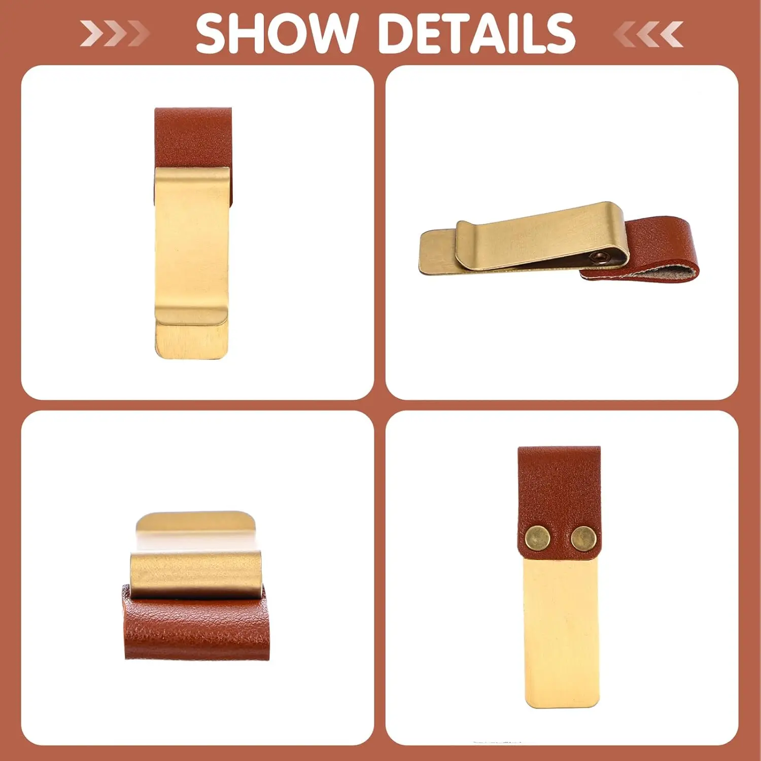 2Pcs PU Leather Pen Clips For Metal Pens Loop Holder Notebook Pens Clip For Journal Notebooks Planner Clipboard Office