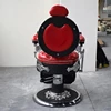 Silla de peluquería de estilo antiguo, color rojo y plateado, para salón de peluquería, a la venta 6