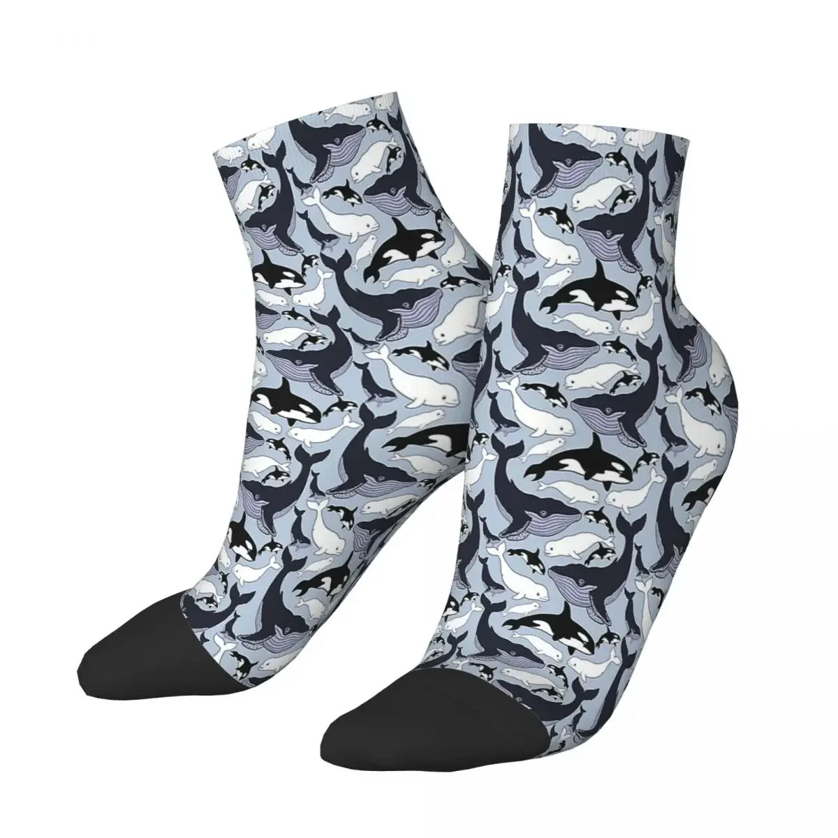 Beluga Orcinus Orca Whale Dolphin Ankle Socks Male Mens Women Winter Stockings Harajuku