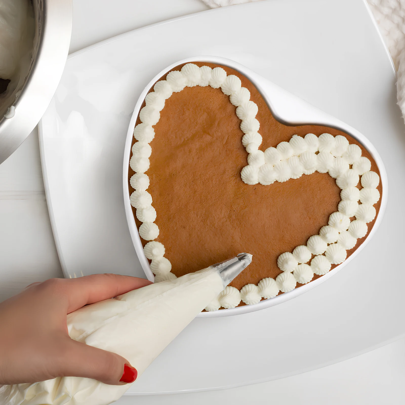 

2 pcs Heart Shaped Cake Pans 6 Inch 8 Inch Nonstick Baking Molds Aluminum Valentine Birthday Parties Chocolate Tin
