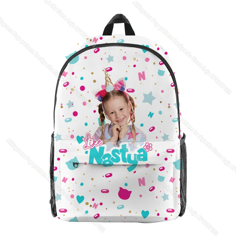 Girls Like Nastya Backpack Cartoon Printing Casual Students Kids Daily Travel Bag Teenagers Back to School Mochila