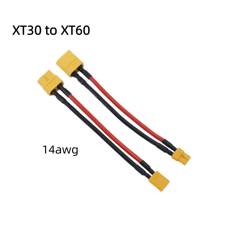 

XT30 To XT60 Male/Female RC Lipo Battery Adapter 10CM Cable 14AWG Silicone Wire for FPV RC Car Accessories CineLog35 Drone Parts