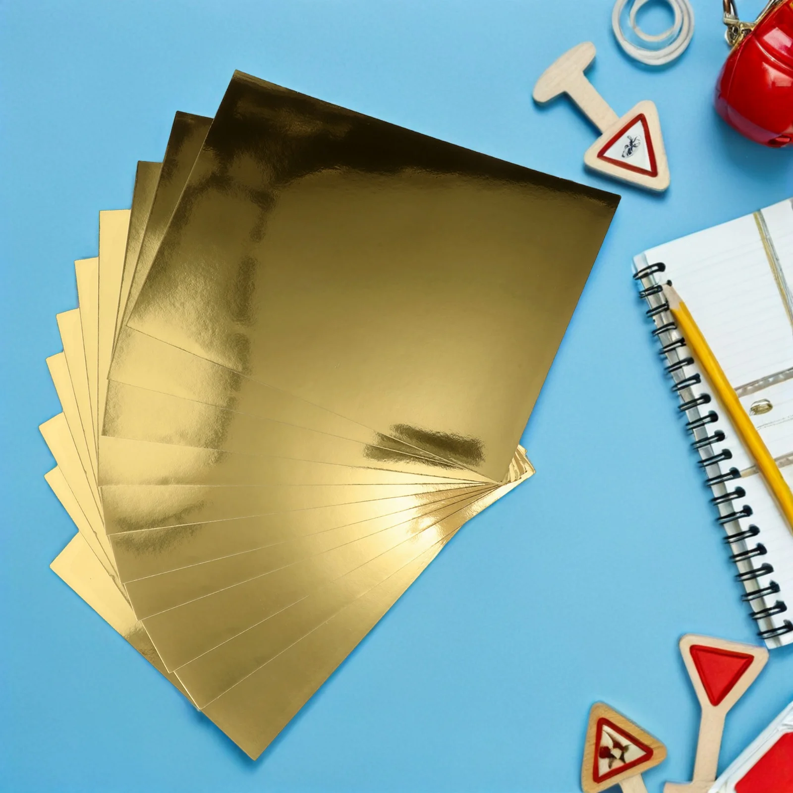 5 Packs Metallic Cardstock Paper A4 Size Handcraft Golden Crafting Papers Easy Fold & Diy Crafts For Kids Scrapbooking Origami