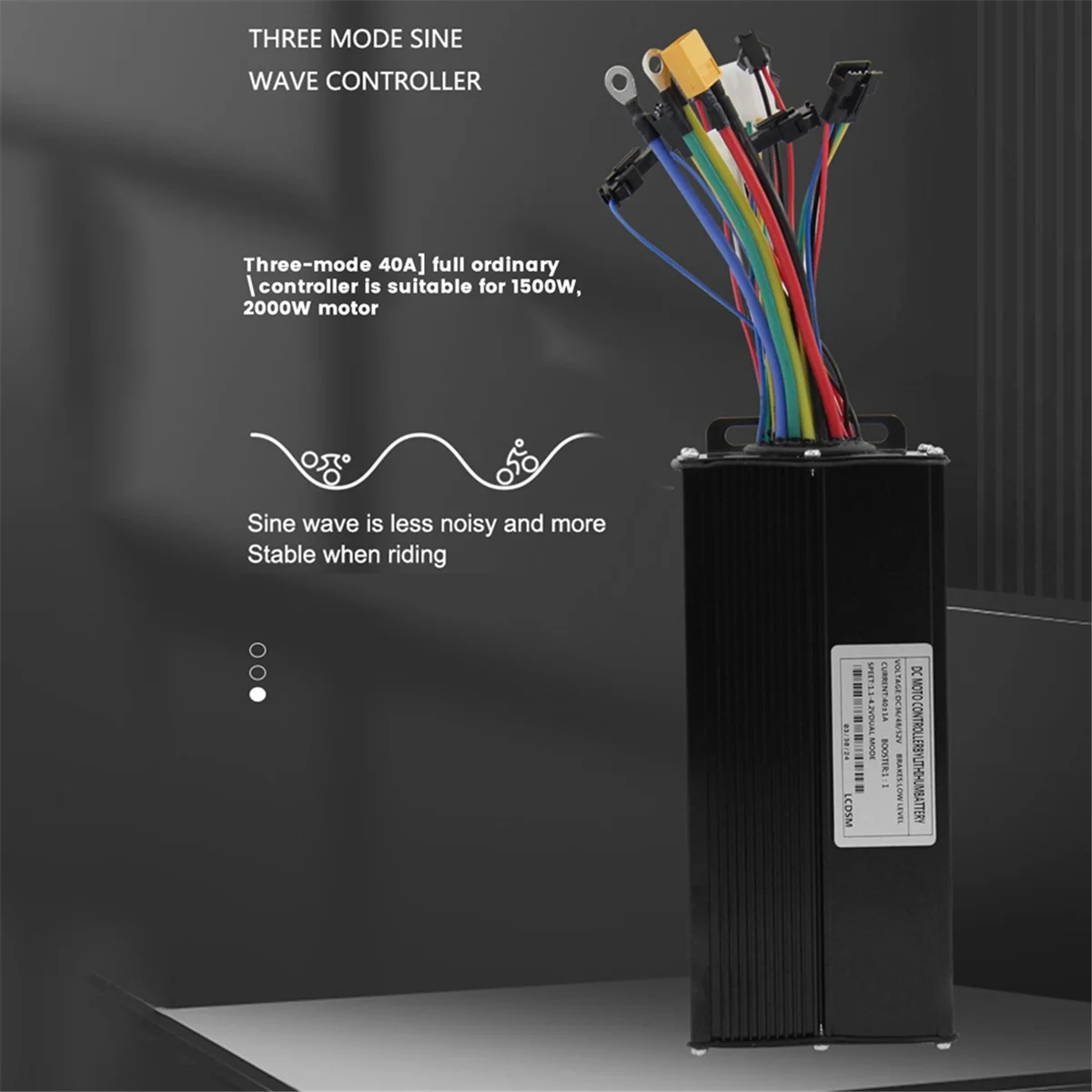 36/48V/52V E-Bike 40A 1500/2000WสามโหมดSine Wave Brushless Controllerสําหรับไฟฟ้าจักรยานสามล้อEbike E-Scooter