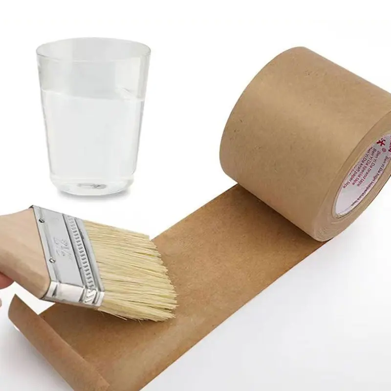 Fita de papel Kraft marrom, água úmida ativada pintura, fita fixa solúvel em água, pintura-adesivo usado, 36mm, 47mm largura, 1 peça, 30m