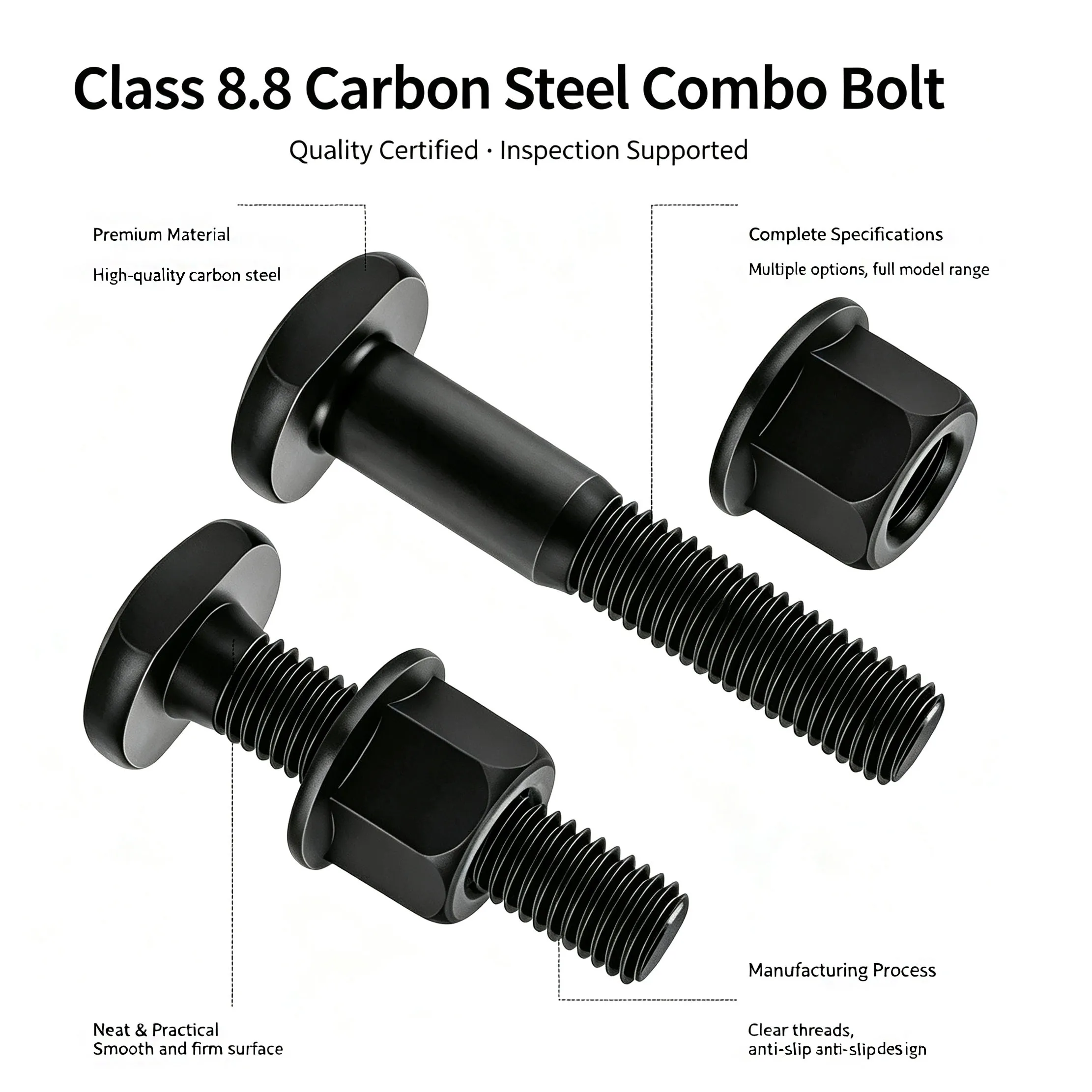 2-10Set M8-M12 Grade 8.8 Carbon Steel Bolts for T-Slot Nut GB37 T Shape T Hammer Head Bolt Rectangle Machine Screws Chute T-bolt