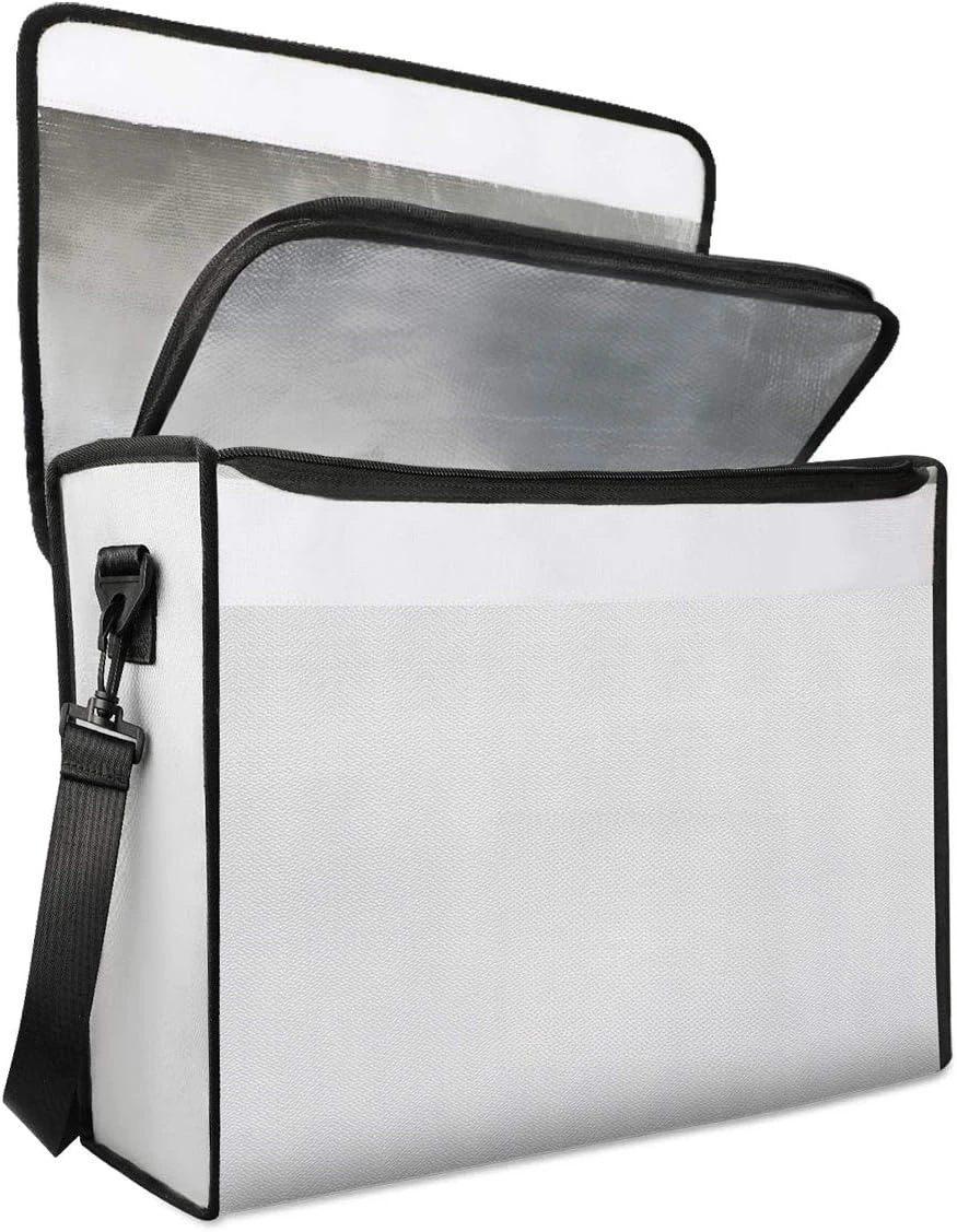 

Large fireproof bag, lockable, with zipper, waterproof and fireproof document bag.