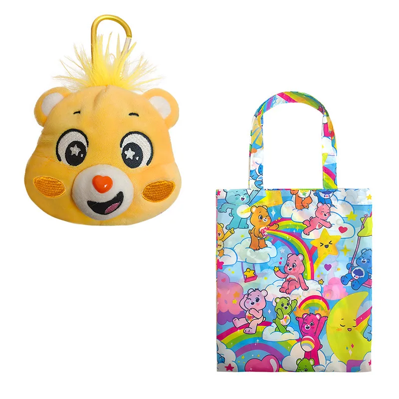 Kawaii arc-en-ciel ours porte-monnaie porte-clés Anime Carebears pendentif en peluche dessin animé enfant portefeuille en peluche mignon fille sac à dos pendentif cadeau