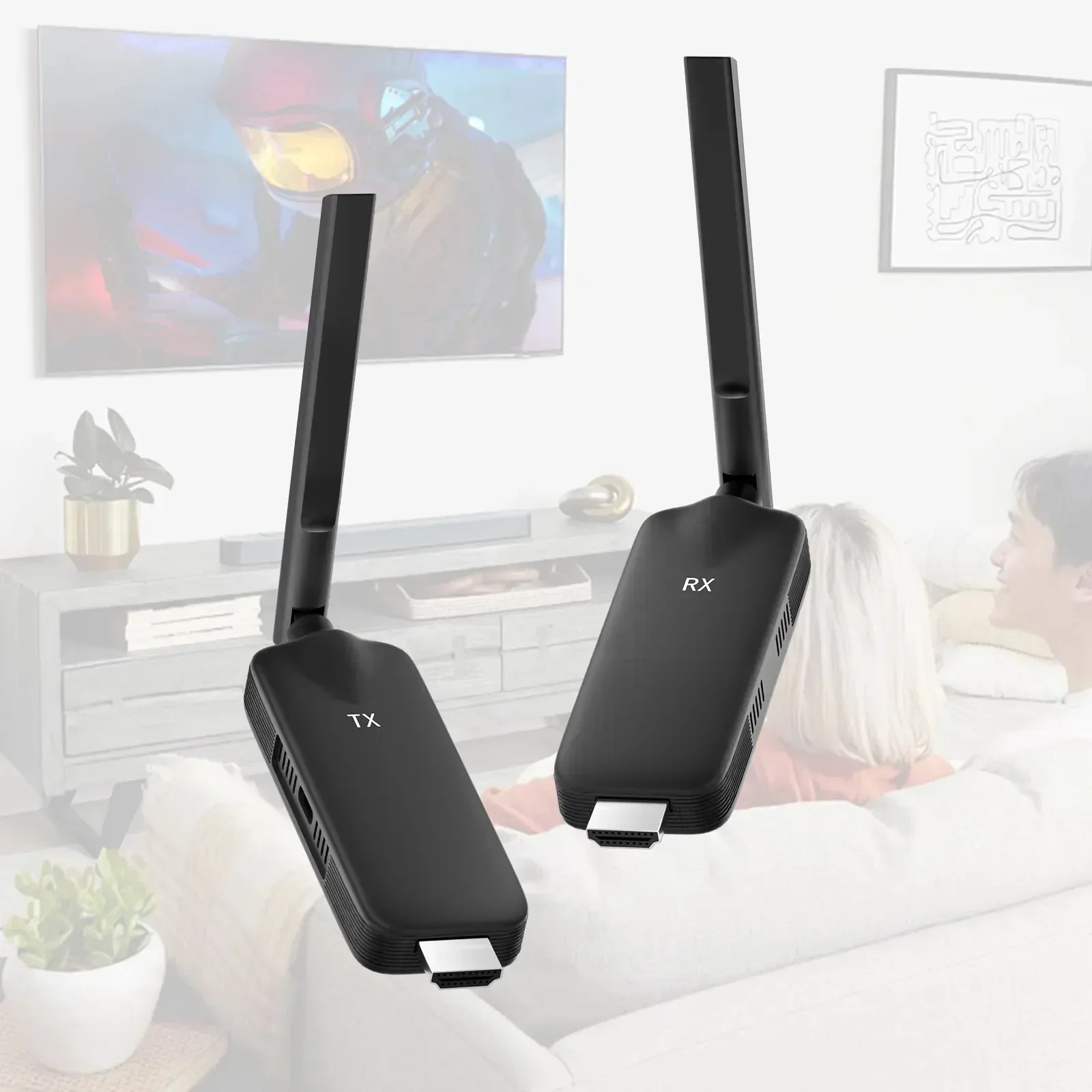

50M Wireless Transmission HDMI Audio Video Transmitter & Receiver Extender Display Adapter for Camera Laptop PC To TV Projector