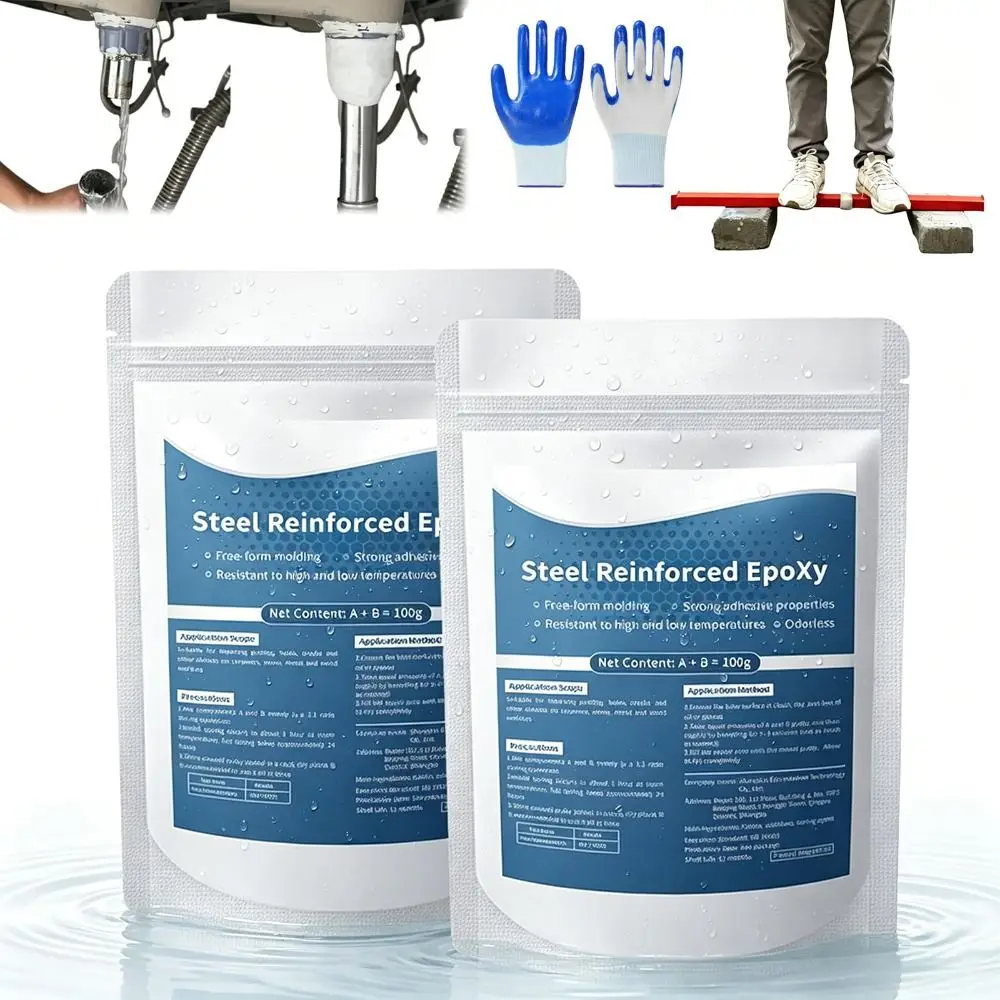 Waterproof Steel Reinforced Epoxy Repair Putty Oil Resistant Heat Resistant Metal Repair Putty Pipe Leak Repair Epoxy Filler