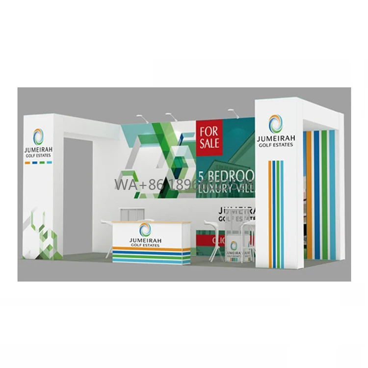 Supporto per esposizione pop-up in alluminio Cabina per esposizioni commerciali 3x6 con doppio ponte per più parti per mostrare