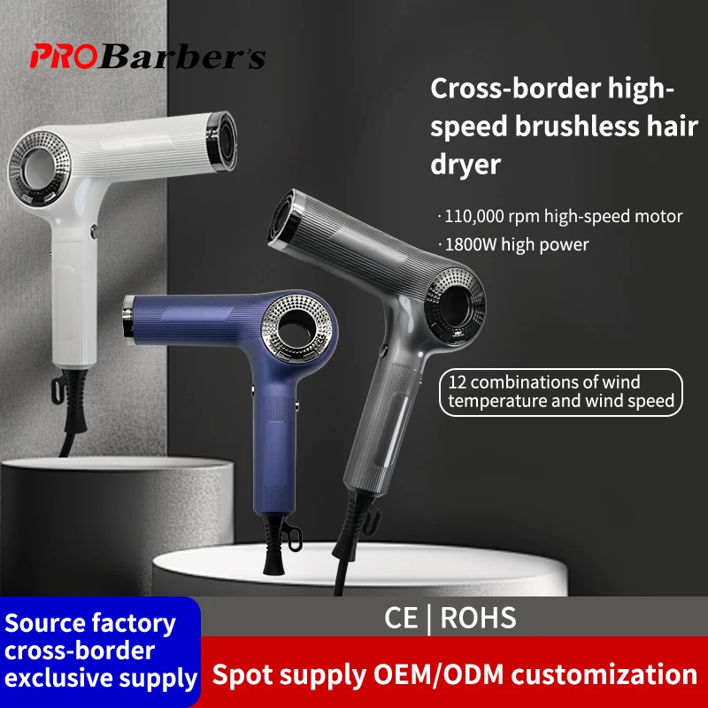 Hair Dryer Salon Professional Ultra Powerful Negative Ion Hair Dryer Fast Dry High Speed 110000rpm/min Brushless AC motor