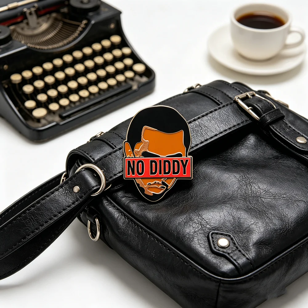 No Diddy Enamel Pin Rap Hip Hop Rapper Badge Funny Statement Brooches for Backpack Clothes Jewelry Gift for Music Fans Accessori