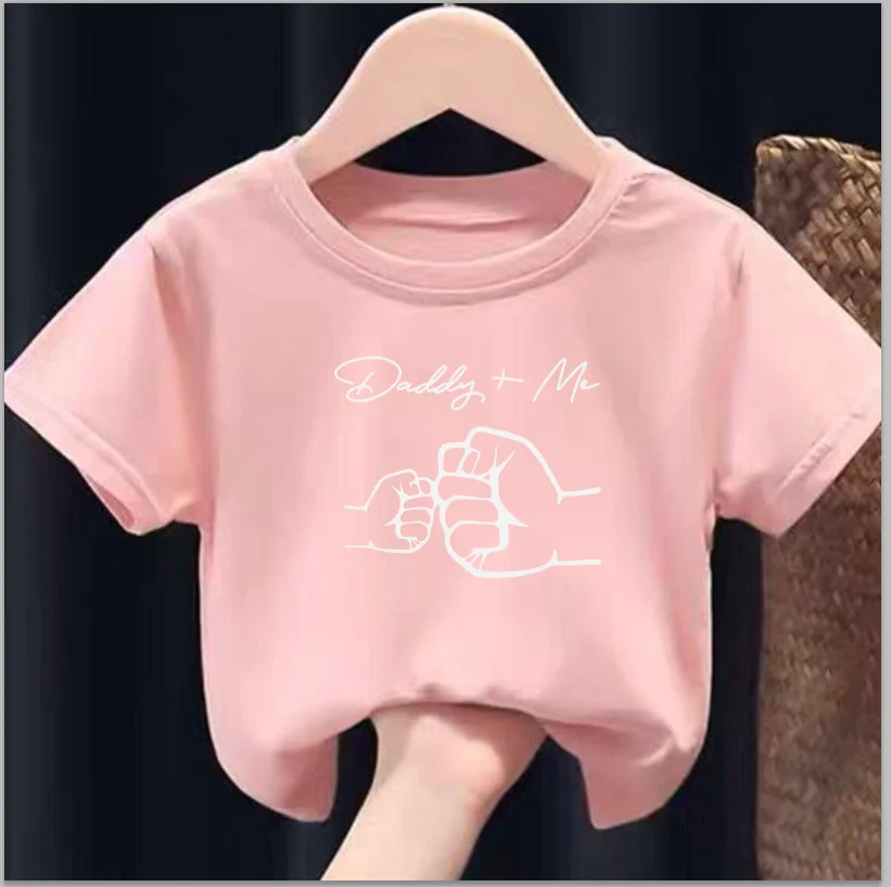 Camiseta con estampado de papá + yo para niños, camisa de manga corta informal, Tops como regalos, elegante, para verano, primavera y otoño