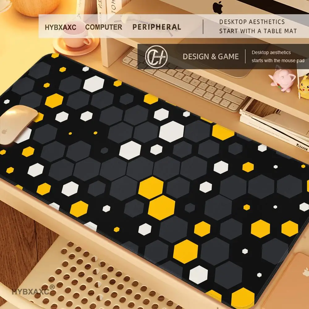 

HYBXAXC Anime Hexagonal Honeycomb Mouse Pad Accessories Gabinete PC Gamer Computer Keyboard Desk Mat Rubber Laptop Big Mousepad
