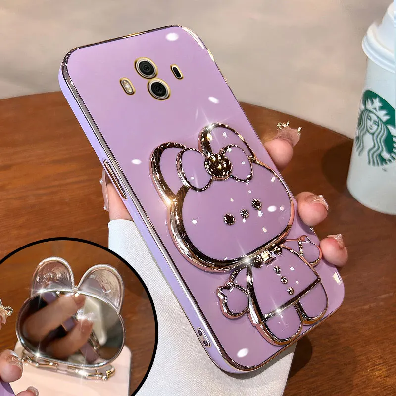 Mate10 Luxury Bracket Case High Quality Rabbit Mirror Cover For Huawei Mate 10 20 pro 20x Protective Funda Mate10pro Case Coque