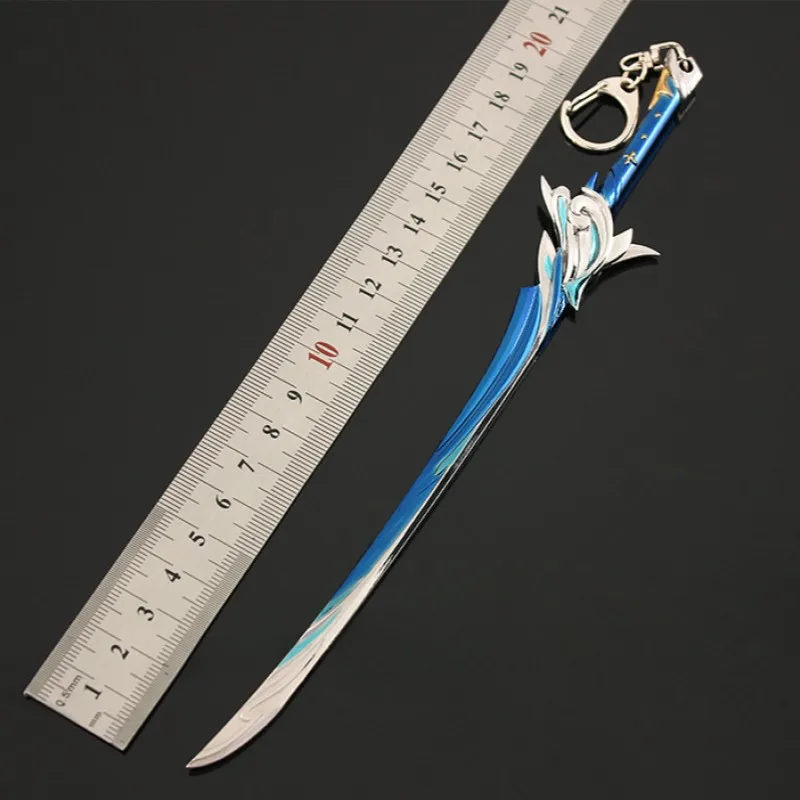 Genshin Impact Weapon 22cm Haran Geppaku Futsu Game Peripheral Model Keychain Kamisato Ayato Replica Swords Knife Katana Kid Toy