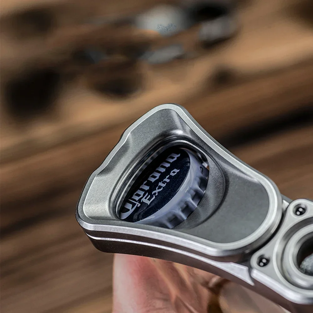 Titanium Alloy EDC Bottle Opener Decompression Push Card Fingertip Toy Portable Metal Keychain