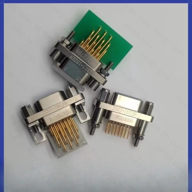 15 Pin J30J Micro Rectangular Connector Female 90 Degree Right Angle Panel Mount 4 Row 1.27mm Pitch