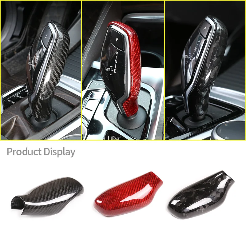 For BMW X3 X4 5 6 7 Series G11 G12 G30 G01 G02 2017-2021 Real Carbon Fiber Auto Gear Shift Head Cover Trim Car Accessories LHD