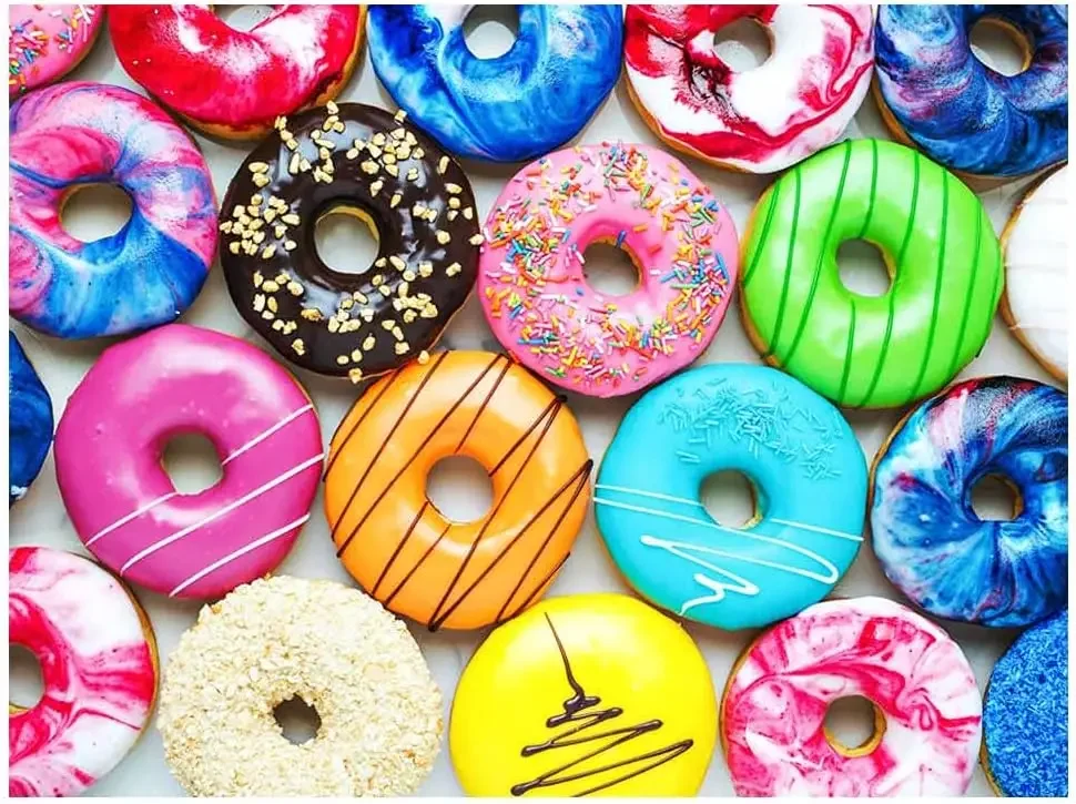 

1314/1000/520 Pieces Puzzles for Donuts Jigsaw Puzzles for Gameroom Bedroom Livingroom Challenging Family Activity Games
