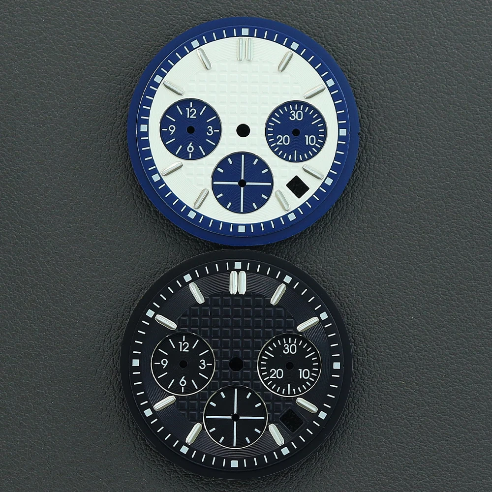 29,8 мм Vk63 циферблат для часов с хронографом, зеленый светящийся черный, белый, синий для часов с механизмом VK63, аксессуары, инструменты для обслуживания деталей