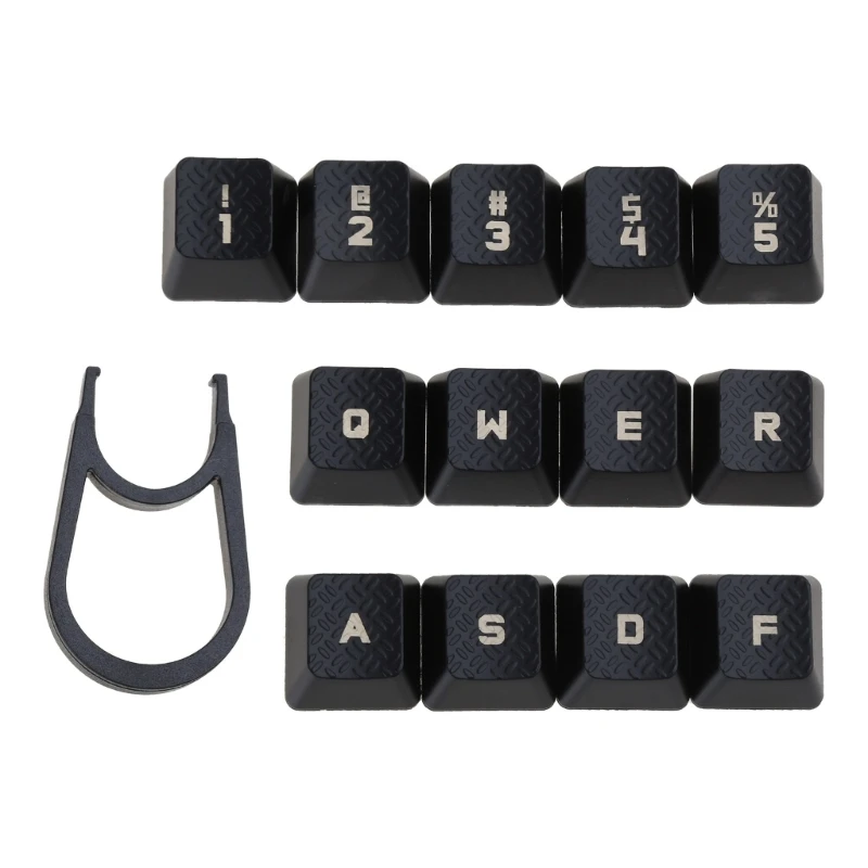 DN59 13PCS Mechanical Keyboard Keycaps for G910 G810 G413 G310 Romer-G Keycap Backlit for Key Cap Black Texture Non-Slip