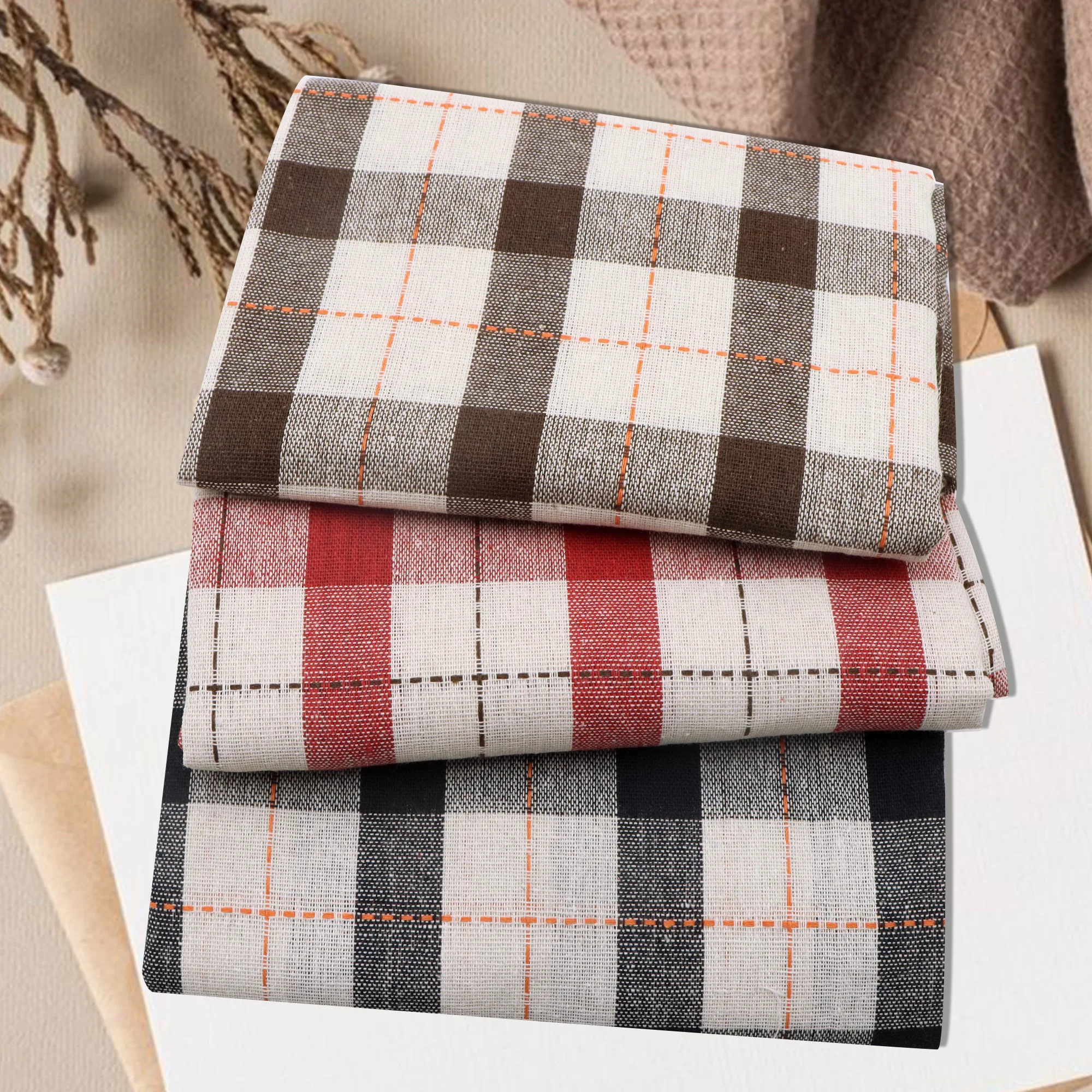 

Ткань в клетку, окрашенная в массе, предварительно нарезанная, 1 шт., подходит для...