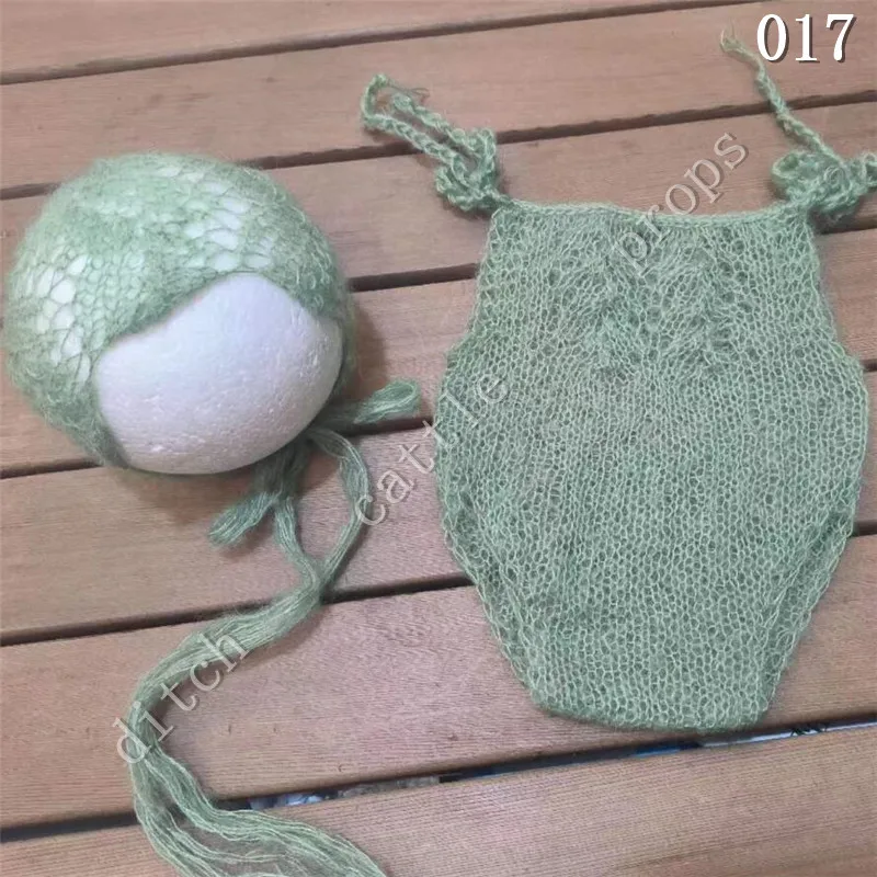 Newborn Photography Props Pants+Hat Baby Clothing Hand-Knitted Mohair Rompers