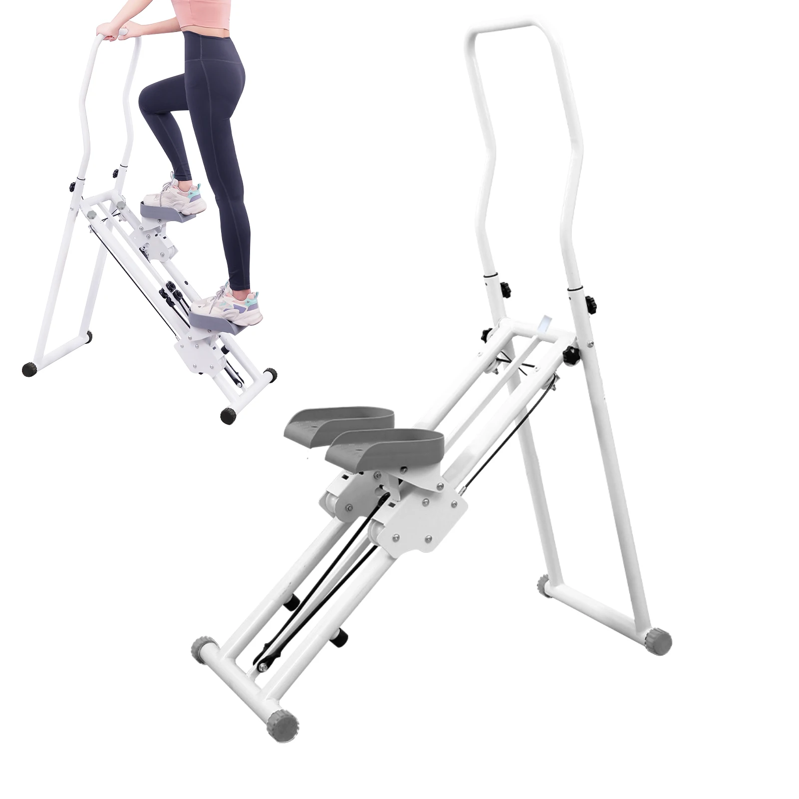 Vertical Climbing System & Full-Body Cardio Machine, 330lbs Capacity Foldable Stepper with 52.4 Inch Height
