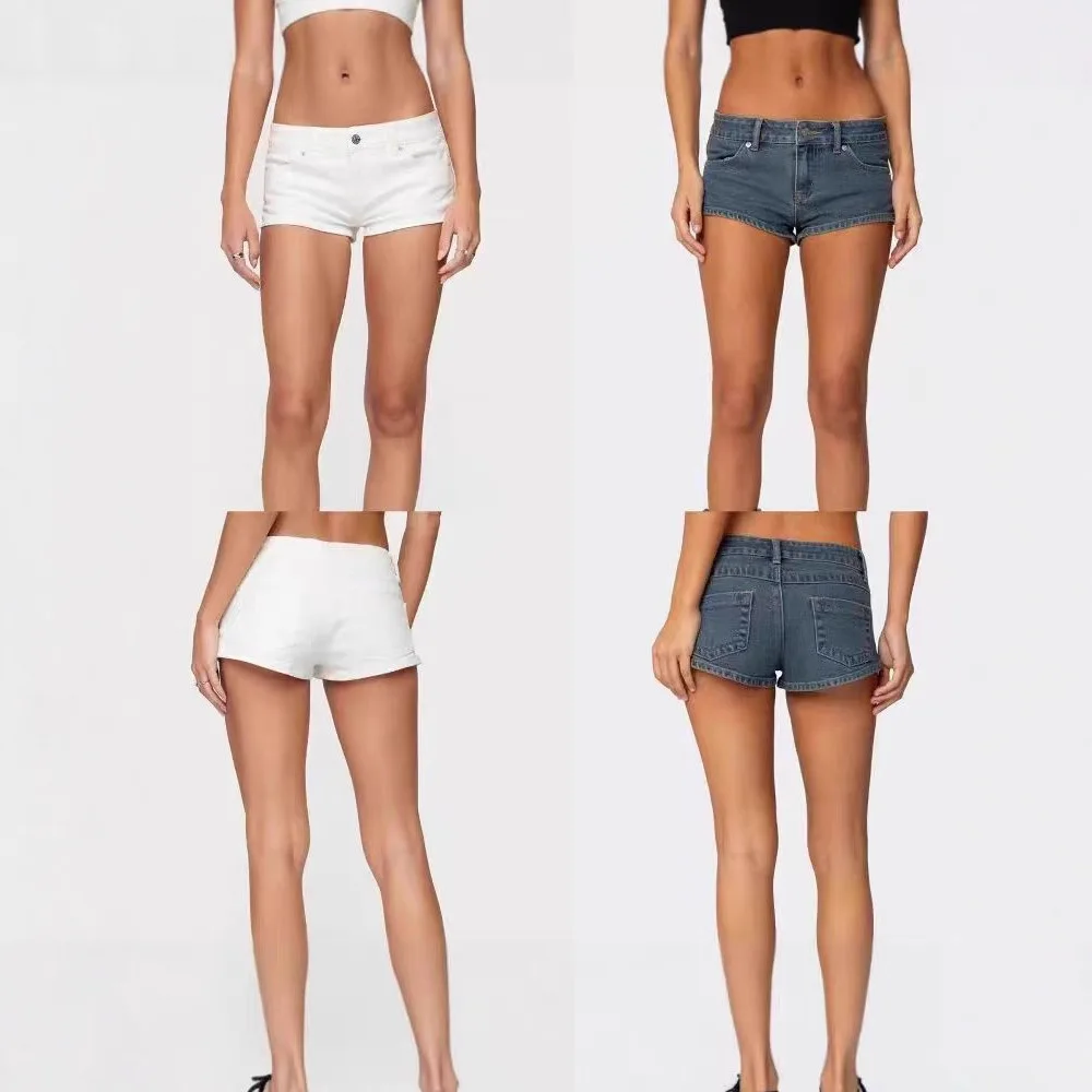 

Edikted American Sle Hot Girl Low Waist Denim orts Summer Super ort A-Line Casual Hot Pants Slimming Women's orts