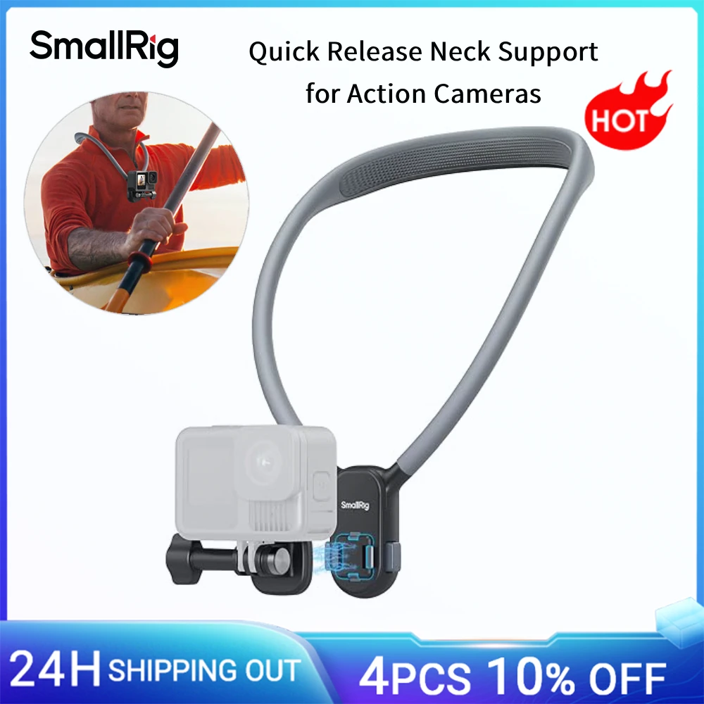 Image of SmallRig Magnetische Halshalterung für Action-Kamera Schnellverschluss mit Ein-Klick-Bedienung für GoPro Hero 12 für DJI OSMO 360/Nano/Action 6/5 Pro/4