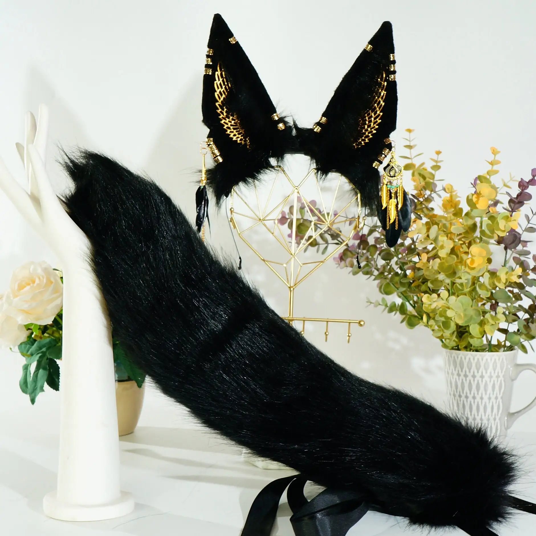 

Ancient Egyptian mythology Anubis headdress ins jackal god Anubis headband cos simulation animal ears shape role play party